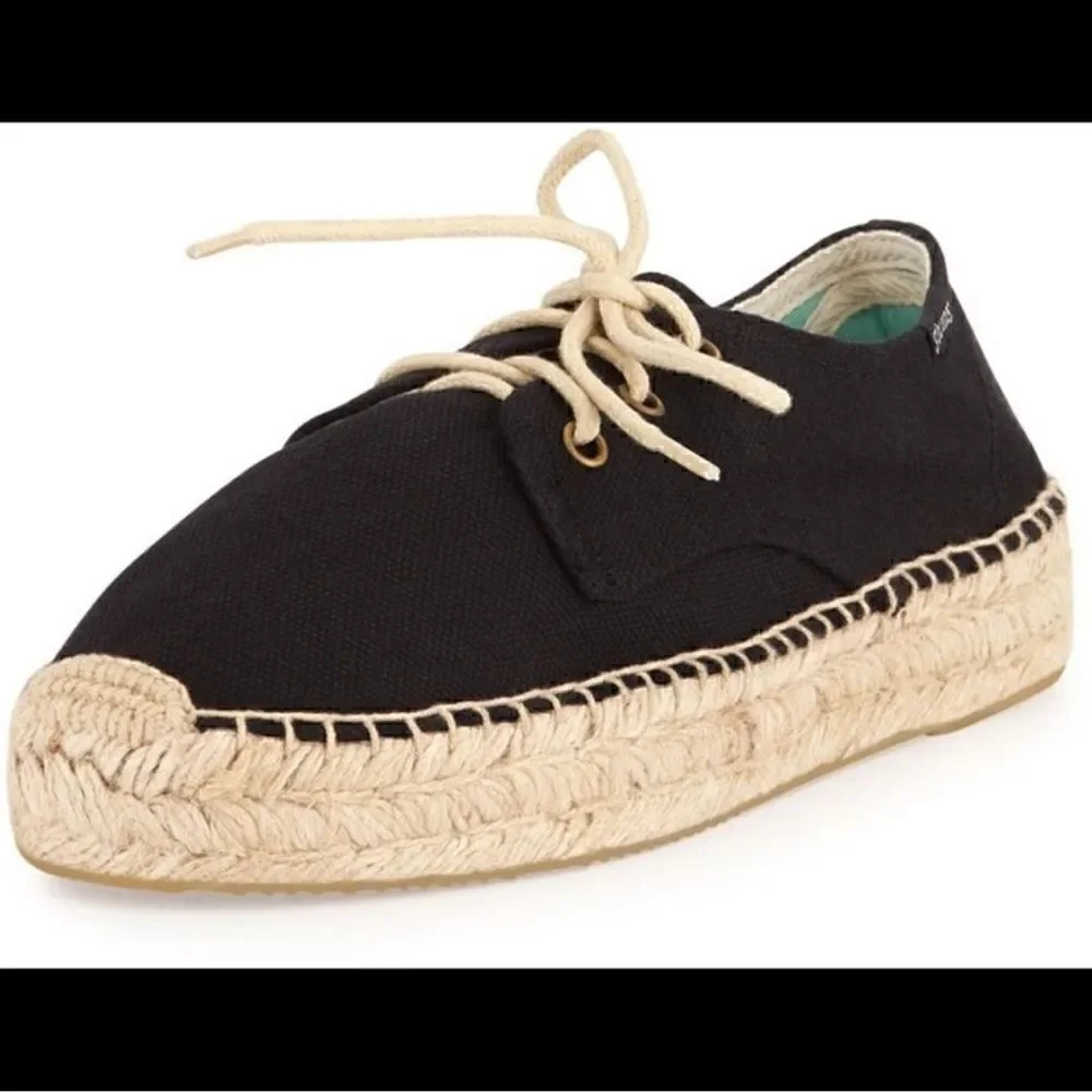 Soludos derby espadrilles black size 10